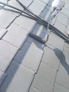 すまいる　長崎市　　上塗りの様子です。　