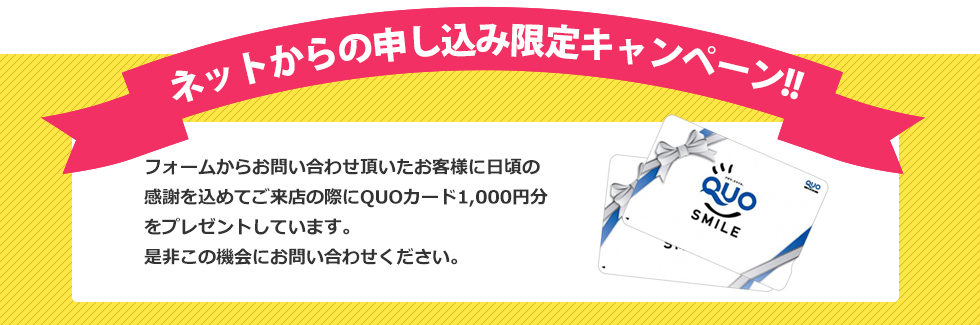 ネットからの申し込み限定キャンペーン!!