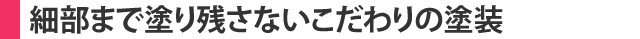 細部まで塗り残さないこだわりの塗装